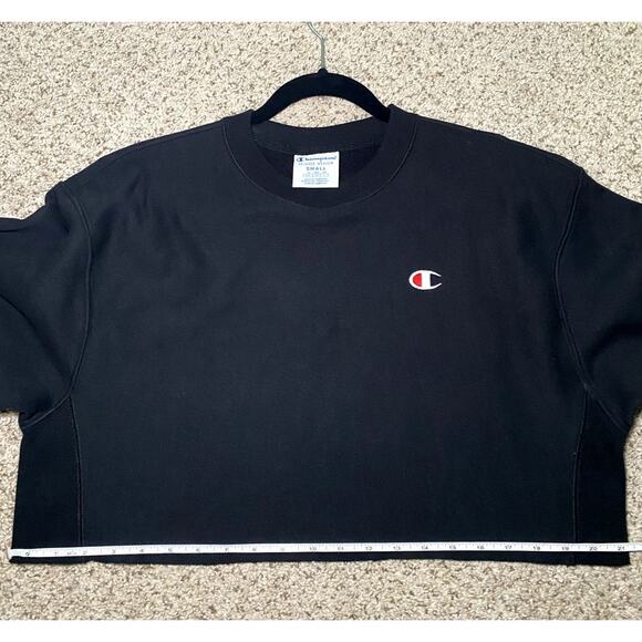 1990's - Vintage Champion Reverse Weave - Cropped Black Sweatshirt - Picture 5 of 13